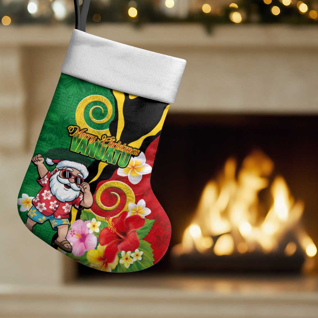 Vanuatu Christmas Stocking Funny Santa with Namele and Boar Tusk Tribal LT03 Set of 2 Green - Polynesian Pride