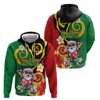 Vanuatu Christmas Hoodie Funny Santa with Namele and Boar Tusk Tribal LT03 - Polynesian Pride