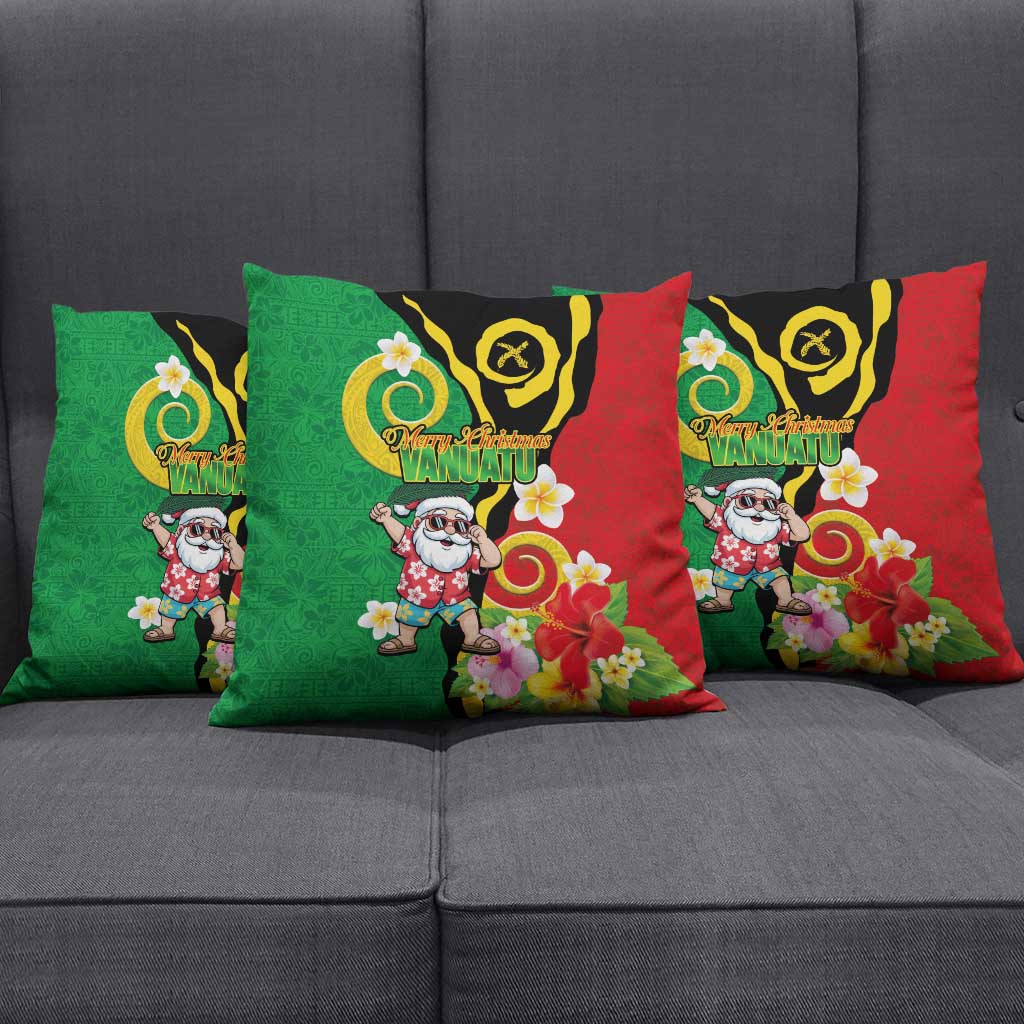 Vanuatu Christmas Pillow Cover Funny Santa with Namele and Boar Tusk Tribal LT03 - Polynesian Pride