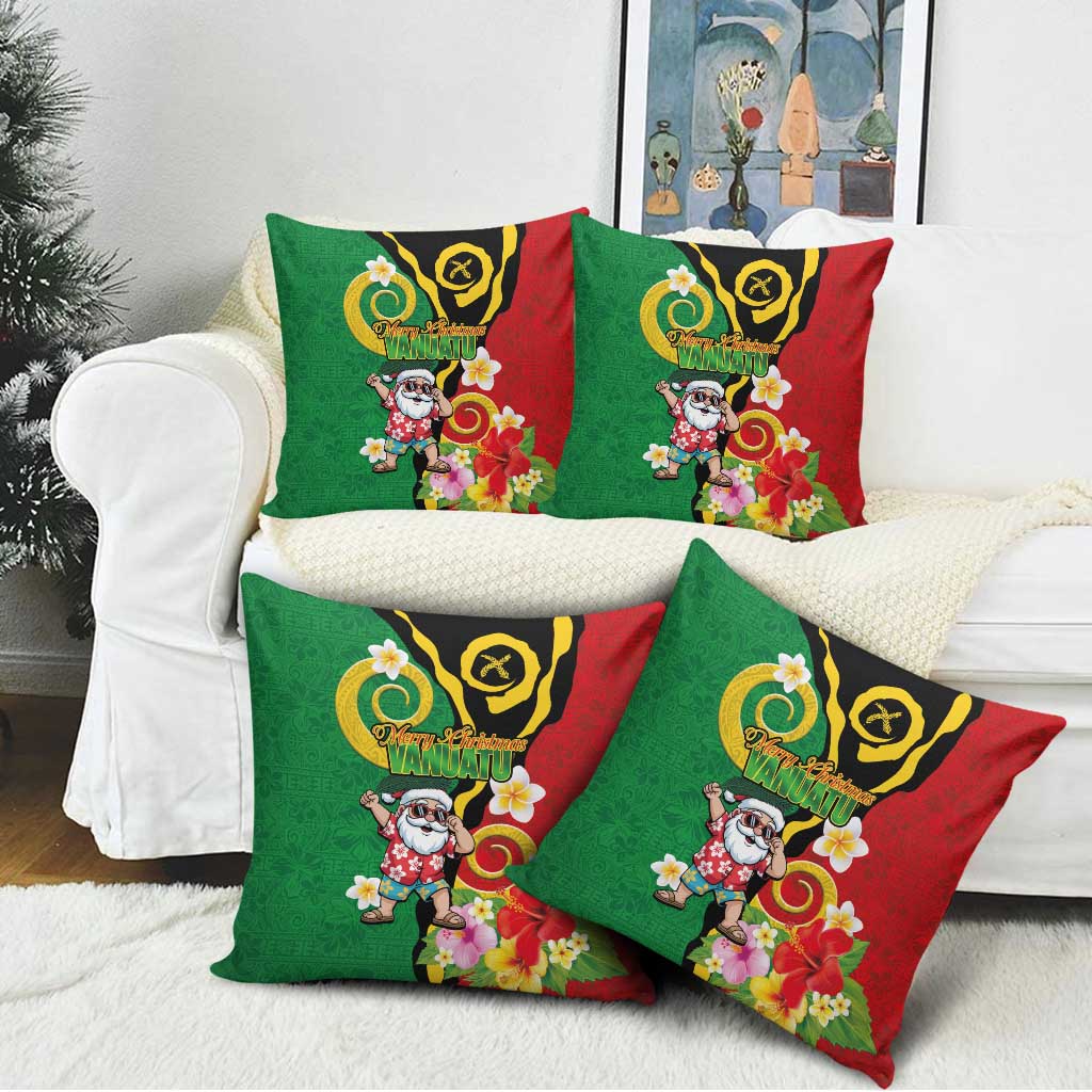 Vanuatu Christmas Pillow Cover Funny Santa with Namele and Boar Tusk Tribal LT03 - Polynesian Pride