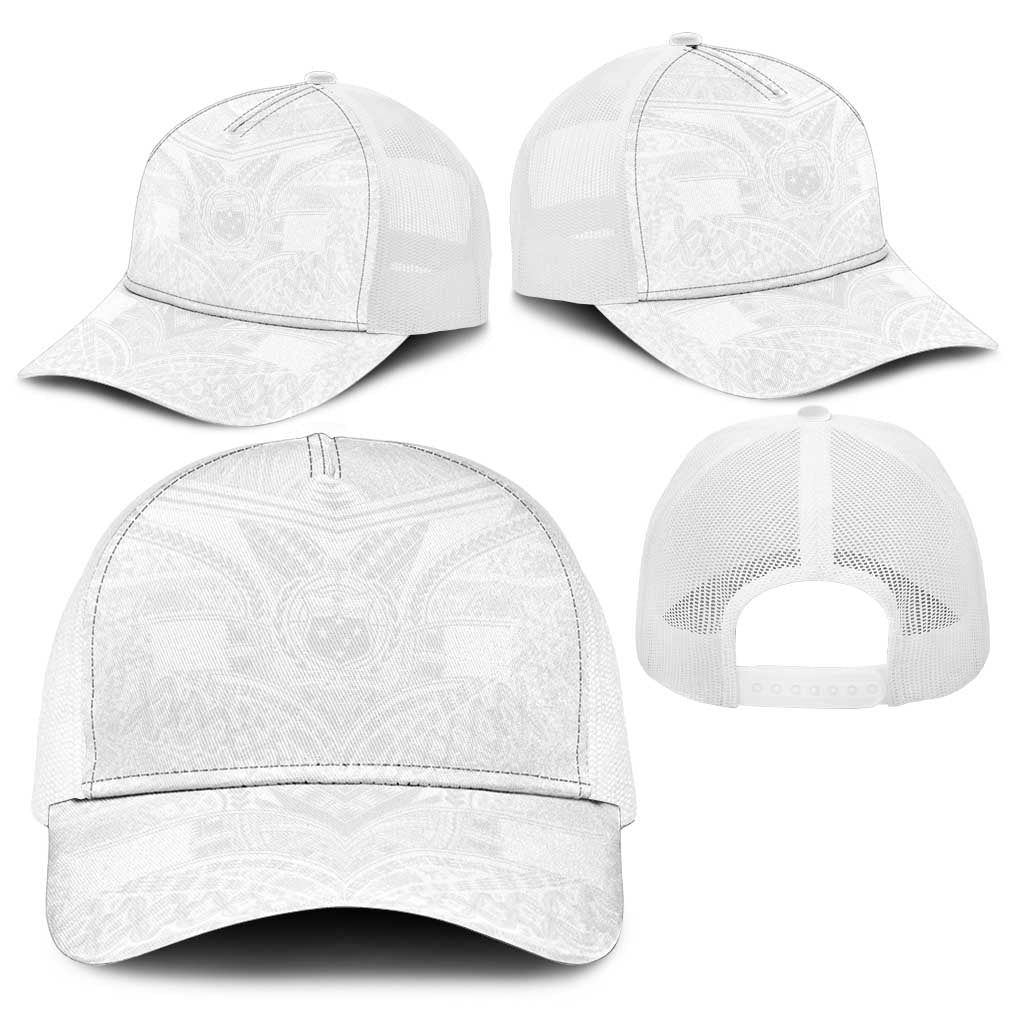 Samoan Lotu a Tamaiti Baseball Net Cap Coat of Arms and Polynesian Pattern