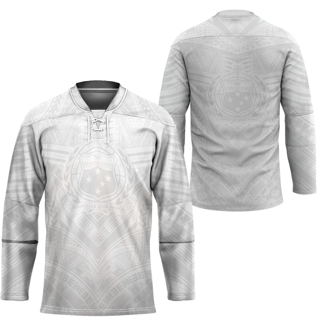 Samoan Lotu a Tamaiti Hockey Jersey Coat of Arms and Polynesian Pattern LT03 - Polynesian Pride