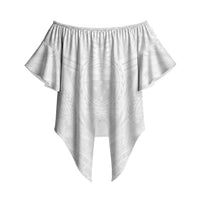 Samoan Lotu a Tamaiti Off Shoulder Wrap Waist Top Coat of Arms and Polynesian Pattern LT03 - Polynesian Pride