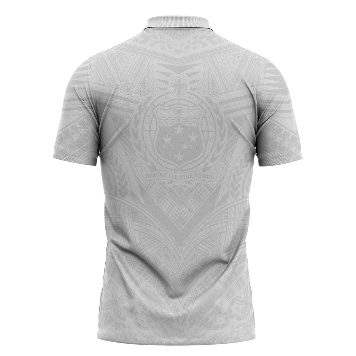 Samoan Lotu a Tamaiti Zipper Polo Shirt Coat of Arms and Polynesian Pattern LT03 - Polynesian Pride