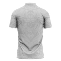 Samoan Lotu a Tamaiti Zipper Polo Shirt Coat of Arms and Polynesian Pattern LT03 - Polynesian Pride