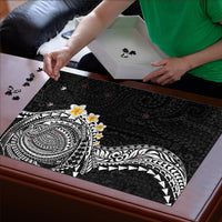 Hawaiian Tribal Tattoo and Plumeria Puzzle Polynesian Pattern Black Color