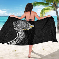Hawaiian Tribal Tattoo and Plumeria Sarong Polynesian Pattern Black Color