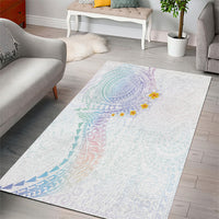 Hawaiian Tribal Tattoo and Plumeria Area Rug Polynesian Pattern Sweet