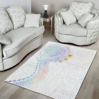 Hawaiian Tribal Tattoo and Plumeria Area Rug Polynesian Pattern Sweet