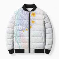 Hawaiian Tribal Tattoo and Plumeria Bomber Puffer Jacket Polynesian Pattern Sweet