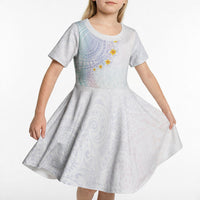 Hawaiian Tribal Tattoo and Plumeria Kid Short Sleeve Dress Polynesian Pattern Sweet LT03 - Polynesian Pride