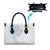 Hawaiian Tribal Tattoo and Plumeria Leather Bag Polynesian Pattern Sweet
