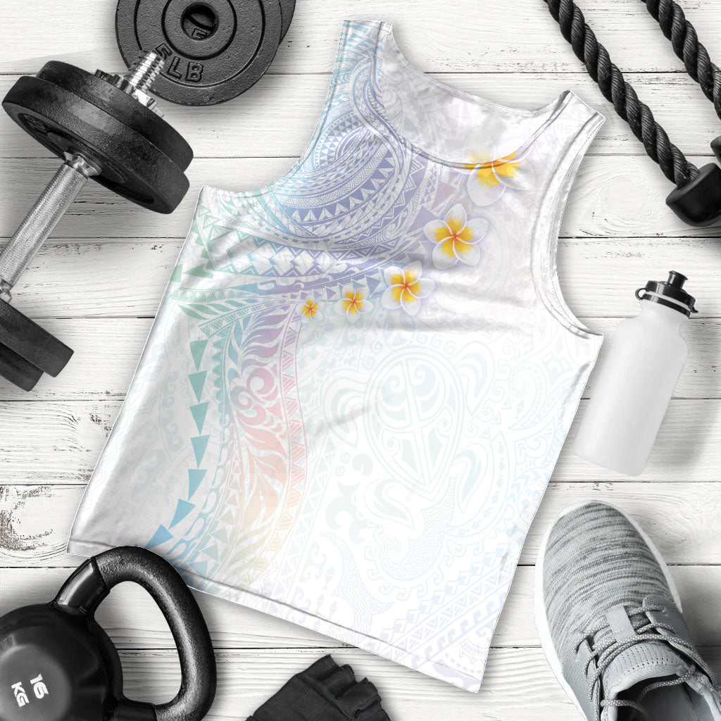 Hawaiian Tribal Tattoo and Plumeria Men Tank Top Polynesian Pattern Sweet