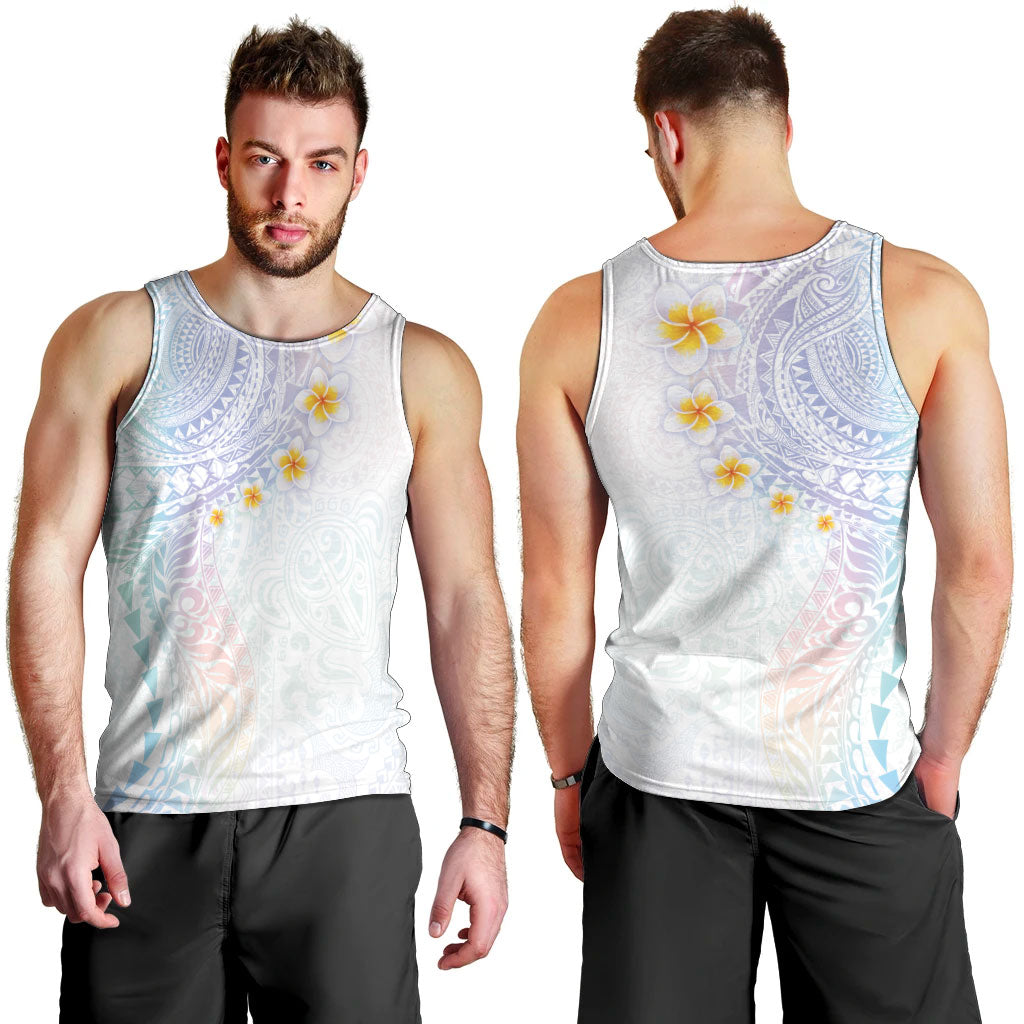 Hawaiian Tribal Tattoo and Plumeria Men Tank Top Polynesian Pattern Sweet