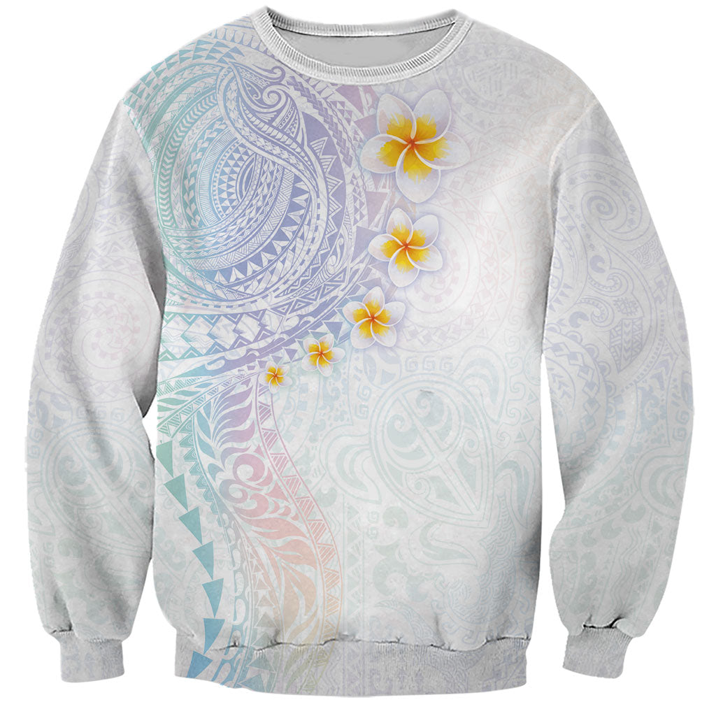 Hawaiian Tribal Tattoo and Plumeria Sweatshirt Polynesian Pattern Sweet
