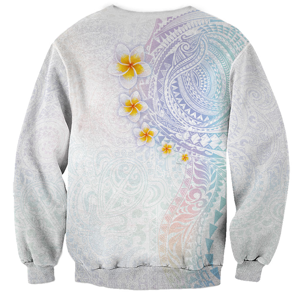 Hawaiian Tribal Tattoo and Plumeria Sweatshirt Polynesian Pattern Sweet