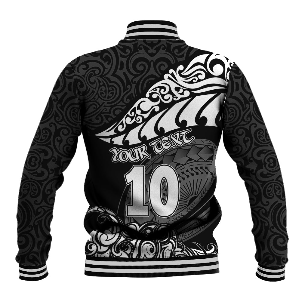 Custom New Zealand Rugby Baseball Jacket Maori Warrior Rugby Silver Fern Tribal Pattern LT03 - Polynesian Pride