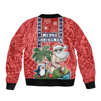 Hawaii Christmas Bomber Jacket The Santa Surfing Hawaii Xmas Style LT03 - Polynesian Pride
