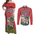 Custom Hawaii Christmas Couples Matching Off Shoulder Maxi Dress and Long Sleeve Button Shirts The Santa Surfing Hawaii Xmas Style LT03 Red - Polynesian Pride