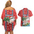 Custom Hawaii Christmas Couples Matching Off Shoulder Short Dress and Hawaiian Shirt The Santa Surfing Hawaii Xmas Style LT03 - Polynesian Pride