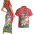 Custom Hawaii Christmas Couples Matching Short Sleeve Bodycon Dress and Hawaiian Shirt The Santa Surfing Hawaii Xmas Style LT03 - Polynesian Pride