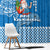 Hawaii Mele Kalikimaka Window Curtain Santa Riding The DolPhin Mix Kakau Pattern Blue Style LT03 - Polynesian Pride