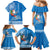 Custom Hawaii Mele Kalikimaka Family Matching Mermaid Dress and Hawaiian Shirt Santa Riding The DolPhin Mix Kakau Pattern Blue Style LT03 - Polynesian Pride