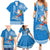 Custom Hawaii Mele Kalikimaka Family Matching Summer Maxi Dress and Hawaiian Shirt Santa Riding The DolPhin Mix Kakau Pattern Blue Style LT03 - Polynesian Pride