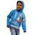 Custom Hawaii Mele Kalikimaka Kid Hoodie Santa Riding The DolPhin Mix Kakau Pattern Blue Style LT03 - Polynesian Pride