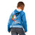 Custom Hawaii Mele Kalikimaka Kid Hoodie Santa Riding The DolPhin Mix Kakau Pattern Blue Style LT03 - Polynesian Pride