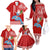 Hawaii Mele Kalikimaka Family Matching Off Shoulder Long Sleeve Dress and Hawaiian Shirt Santa Riding The DolPhin Mix Kakau Pattern Red Style LT03 - Polynesian Pride