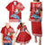 Hawaii Mele Kalikimaka Family Matching Puletasi Dress and Hawaiian Shirt Santa Riding The DolPhin Mix Kakau Pattern Red Style LT03 - Polynesian Pride