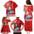 Hawaii Mele Kalikimaka Family Matching Puletasi Dress and Hawaiian Shirt Santa Riding The DolPhin Mix Kakau Pattern Red Style LT03 - Polynesian Pride