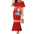 Hawaii Mele Kalikimaka Mermaid Dress Santa Riding The DolPhin Mix Kakau Pattern Red Style LT03 Women Red - Polynesian Pride