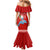 Hawaii Mele Kalikimaka Mermaid Dress Santa Riding The DolPhin Mix Kakau Pattern Red Style LT03 - Polynesian Pride