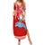 Hawaii Mele Kalikimaka Summer Maxi Dress Santa Riding The DolPhin Mix Kakau Pattern Red Style LT03 Women Red - Polynesian Pride