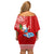 Custom Hawaii Mele Kalikimaka Family Matching Off Shoulder Short Dress and Hawaiian Shirt Santa Riding The DolPhin Mix Kakau Pattern Red Style LT03 - Polynesian Pride