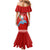 Custom Hawaii Mele Kalikimaka Mermaid Dress Santa Riding The DolPhin Mix Kakau Pattern Red Style LT03 - Polynesian Pride