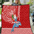 Custom Hawaii Mele Kalikimaka Quilt Santa Riding The DolPhin Mix Kakau Pattern Red Style LT03 Red - Polynesian Pride