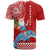 Custom Hawaii Mele Kalikimaka T Shirt Santa Riding The DolPhin Mix Kakau Pattern Red Style LT03 - Polynesian Pride