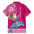 Custom Hawaii Mele Kalikimaka Family Matching Mermaid Dress and Hawaiian Shirt Santa Riding The DolPhin Mix Kakau Pattern Pink Style LT03 - Polynesian Pride