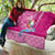 Custom Hawaii Mele Kalikimaka Quilt Santa Riding The DolPhin Mix Kakau Pattern Pink Style LT03 - Polynesian Pride