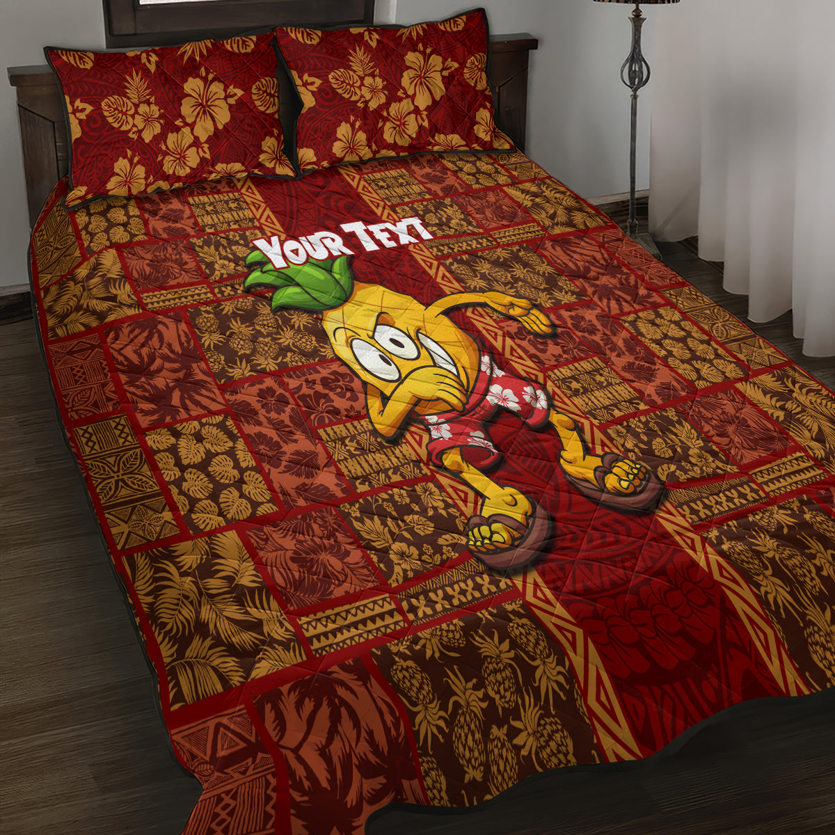 Custom Hawaii Quilt Bed Set Aloha Funny Pineapple Mix Kakau Hawaiian Tribal LT03 - Polynesian Pride