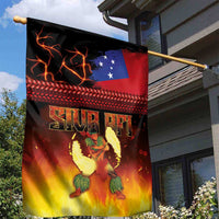 Samoan Siva Afi Garden Flag Tribal Performers of Samoan Fire Knife Dancing LT03 - Polynesian Pride
