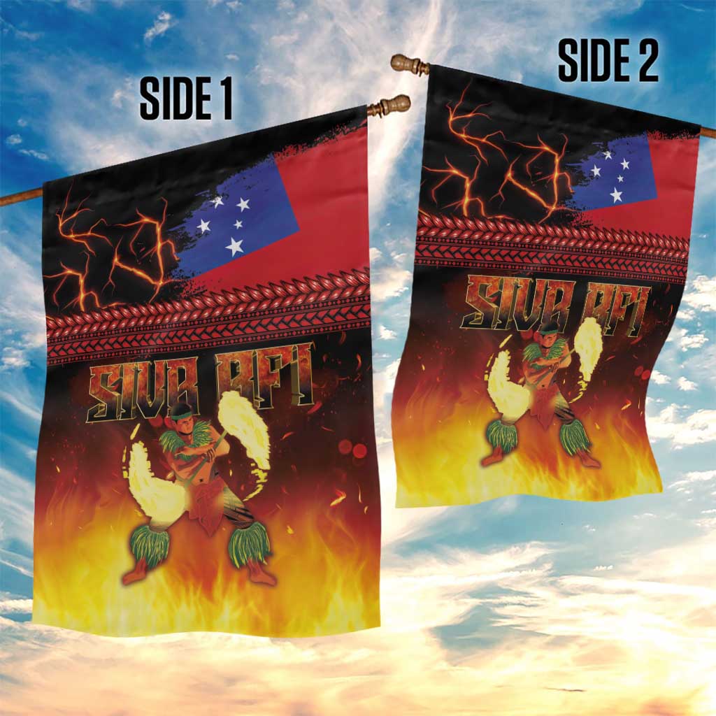 Samoan Siva Afi Garden Flag Tribal Performers of Samoan Fire Knife Dancing LT03 - Polynesian Pride