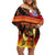 Tahitian Siva Afi Off Shoulder Short Dress Tribal Performers of Tahitian Fire Knife Dancing