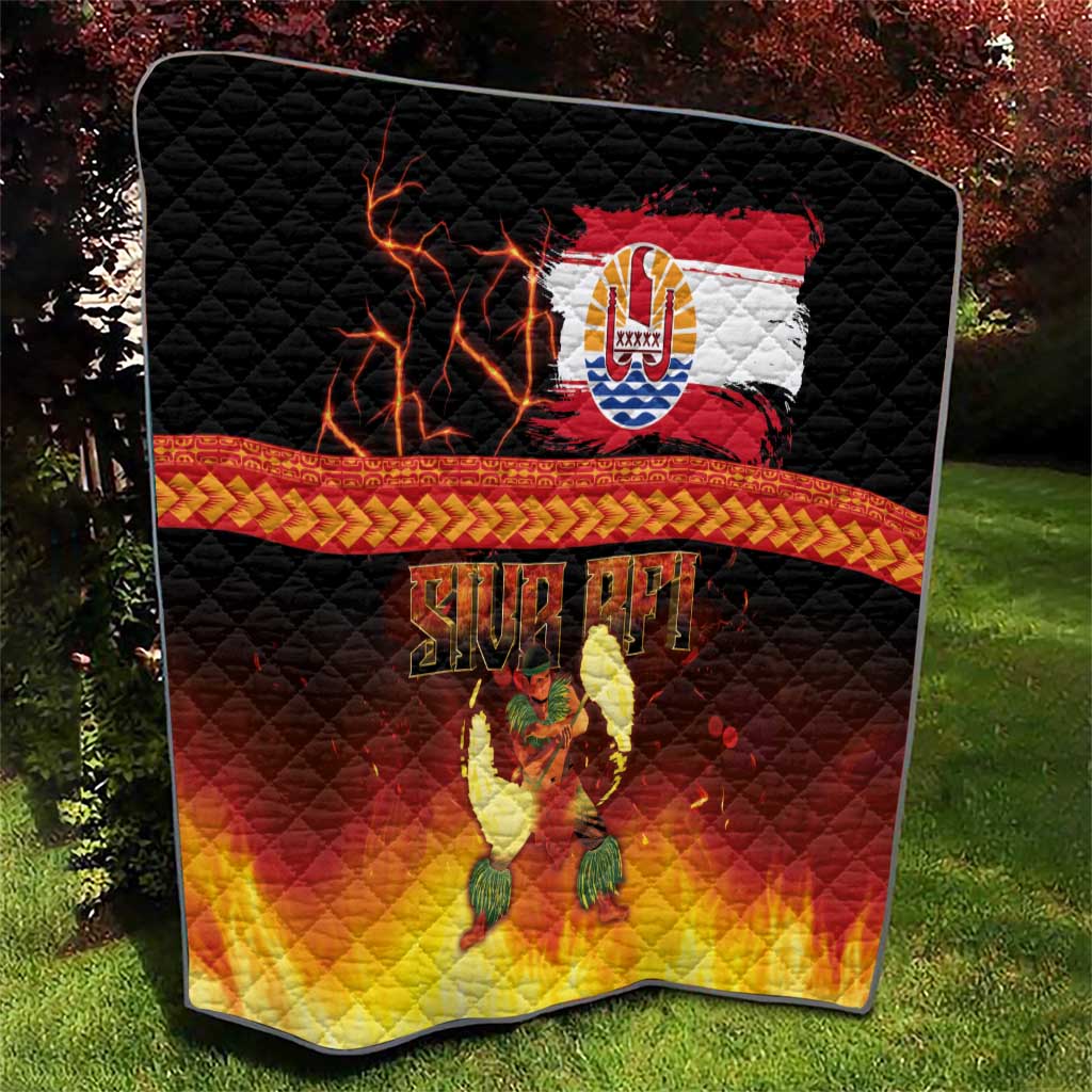 Tahitian Siva Afi Quilt Tribal Performers of Tahitian Fire Knife Dancing LT03 - Polynesian Pride