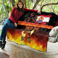 Tahitian Siva Afi Quilt Tribal Performers of Tahitian Fire Knife Dancing LT03 - Polynesian Pride