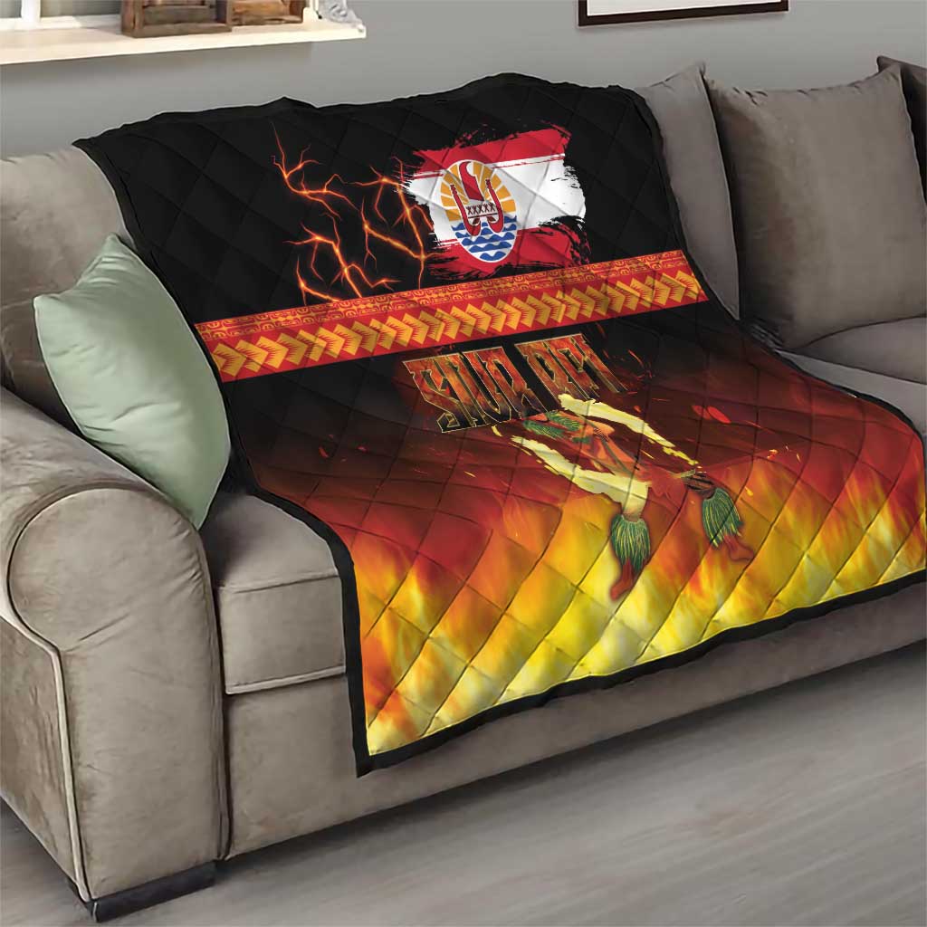 Tahitian Siva Afi Quilt Tribal Performers of Tahitian Fire Knife Dancing LT03 - Polynesian Pride