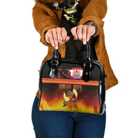 Tahitian Siva Afi Shoulder Handbag Tribal Performers of Tahitian Fire Knife Dancing LT03 One Size Black - Polynesian Pride